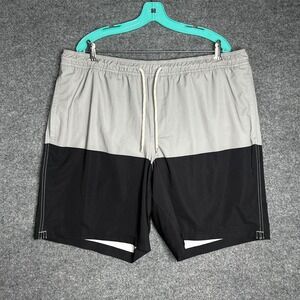 Trinity Coast Mens 2XLT Grey Black Colorblock Swim Trunks Board Shorts